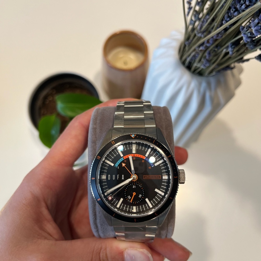 Dufa Freitaucher Power Reserve Automatic Black - New with Tags, Box and Warranty